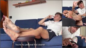 Dirty feet cleaned by my pathetic human ashtray - 4k