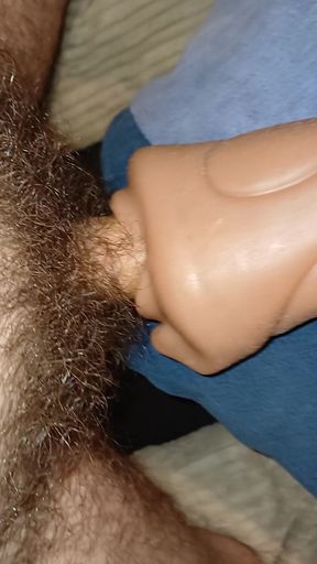 Fucking Fleshlight Mouth And Cum - Small Uncut Hairy Cock