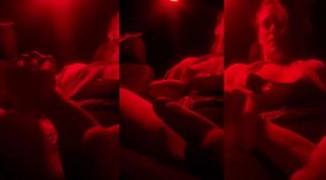 Burlesque Kitty goes feral riding home from class with her femboy cock