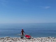 Public blowjob outdoor on a nudist beach. Russian Slut nudist girl. Supreme
