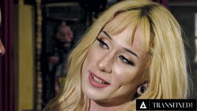 TRANSFIXED - Ryder Monroe Joins Couple For Hardcore Trans Sex Train And Cumshots