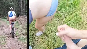 Slutty wife doggy style at forest