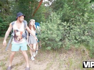 VIP4K. Sexually excited couples lick butts in the woods and screw with every other