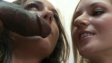 Kylie Reese Tongues Kiera King's Clit As Kiera's Pussy Is Rocked By Big Black Cock