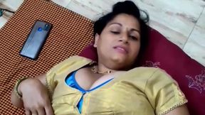 Indian aunty Red saree with boyfriend sex enjoy