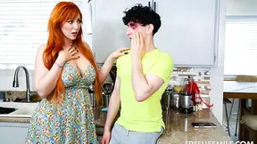Lonely stepson gets unlimited access to his busty redhead stepmom's incredible body whenever he wants