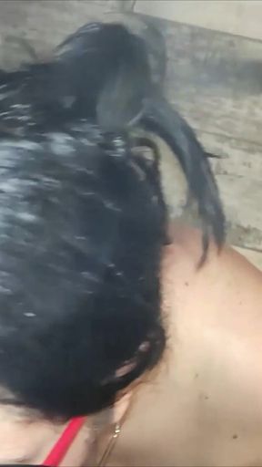 Slut Smoking and Sucking My Fat Cock