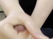 POV: Large dildo prostate fucking with handjob