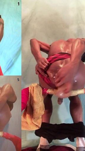 Wet n wild massive dildo enema in my ass