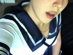 Shemale tranny enjoying solo masturbation