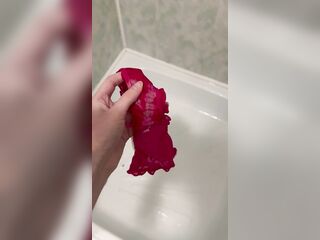 ФЕМДОМ Белые выделения из моей письки! Лижи мои грязные трусики!