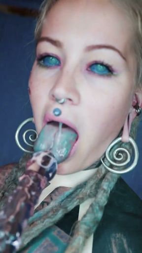 Latex loving Tattooed Girl Squirt filled Asshole Fun Prolapse and Gapes   Clip 2