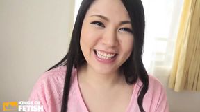 Busty Japanese Girl Blows a Shy Guy with Big Dick on the Sofa