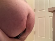 Fuckin my chub ass with a black dildo for the first time in six months
