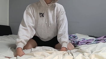 Please cum in me Femboy fucked from behind she got cum inside