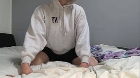 Please cum in me Femboy fucked from behind she got cum inside