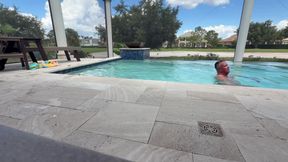 A little dip on the pool