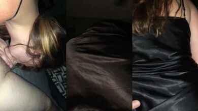 Satin covered feet riding her neighbors big dick raw