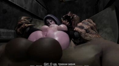 A giant cock destroys a tight pussy. 3D Hentai Game Animation