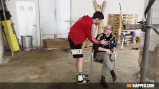 Submissive Jesse Evans cums after a blowjob from Master Kane