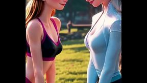 A secret moment with Anna...  AI-generated