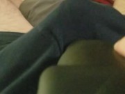 Massager makes me cum thru boxers - hands free - toes curl