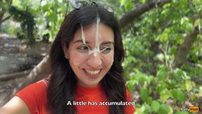 Public Blowjob in the Bushes with Stranger and Crazy Cumwalk Covered in Cum