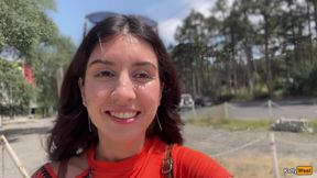 Public Blowjob in the Bushes with Stranger and Crazy Cumwalk Covered in Cum