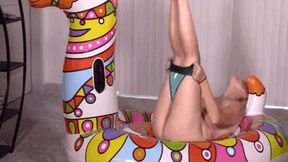 Alexis fucks Amanda on Inflatable