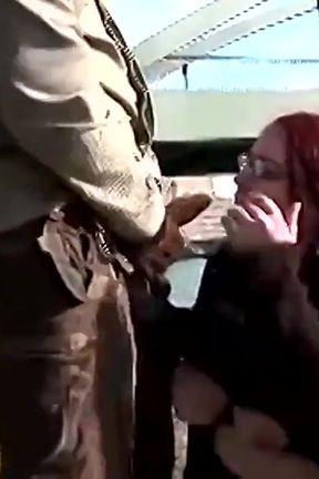 Chubby Redhead Takes a Hard Dick Outdoors