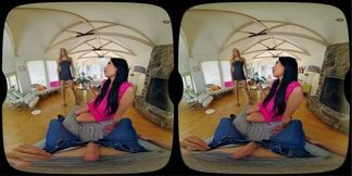 VR BANGERS French MILF Anissa Kate Dreaming About Threesome With Jazmin Luv And Her BF Porn