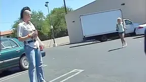 Tattoed girl eats blond cunt after smacking her buns