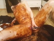 Making Myself into a Birthday Cake with Chocolate and Candles