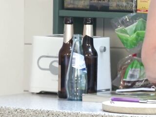 Older Brunette hair mother I'd like to fuck Pounded Hard on Kitchen Counter