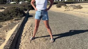 Desperate Wetting Jeans Shorts in Public