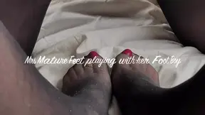 Mrs Mature Feet allowing her foot boy some more fun