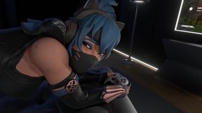 Shadow Blade Wants In on the Fun With Renegade Rebel & Night Rose - Futa Fortnite Threeway