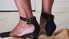 Heels on Plushie back, high heels, standing on back, upclose high heels, digging in heels, plushie back