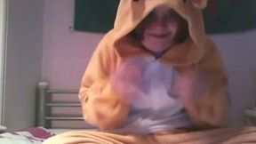 One chubby teen shows me how she plays with her fat cunt