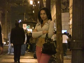 woman on the street persuaded to have sex in the hotel, when she got there the woman had a hard cock in her pants