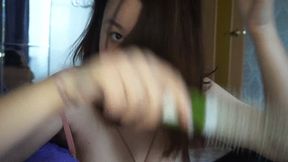 Brushing hair extremely close