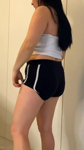 I blindfolded my husband and hid my friend in the closet she walked in during sex.   Clip 1