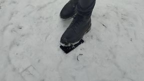 Katya crush the smartphone with her boot, jumping and trampling and walking on it + destroys a toy car