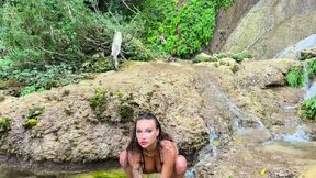 Monika Fox In Yellow Bikini At Waterfall