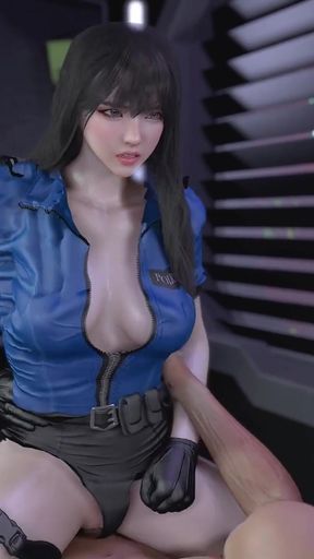 Beauty Police Officer Get Hard Fuck - 3D Animation