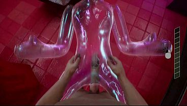 A guy decided to visit a sex shop and try out different sex toys (Russian voice)