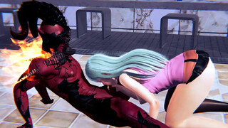 Elizabeth Liones and Demon fucks cowgirl position hentai 3d