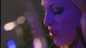 Two hot lesbian girls play their pussies and penetrate a dildo in all holes