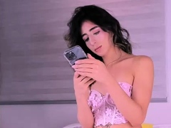 Big Tits Tranny Jerking her Big Hard Cock