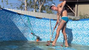 #380 Huge Boss Fucked a Cute Guy Right in the Pool While None of the Neighbors Saw